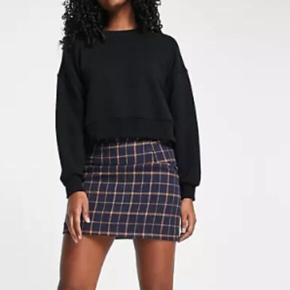 NWT, ASOS • Tailored High Waisted Plaid Mini Skirt, Size 2 - Picture 1 of 2